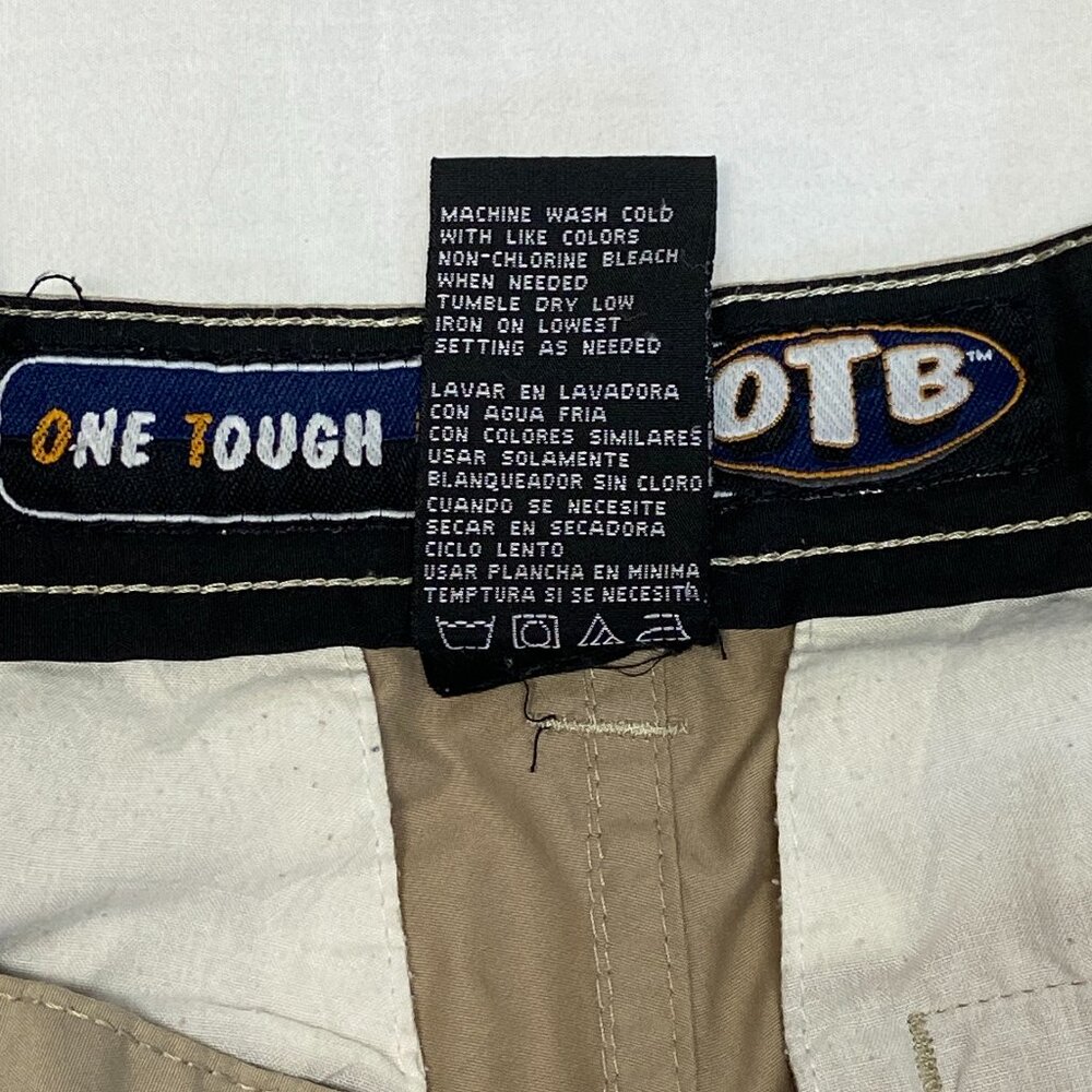 OTB Khaki Denim Cargo Pants 30 Zip-Off Convertible 3-in-1 Baggy HipHop Outdoors - Picture 12 of 12